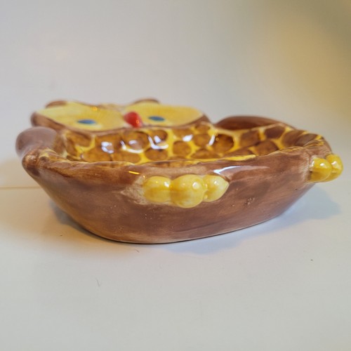 Owl Shaped Trinket Dish Brown Yellow Handmade Signed M Wert Great See Descript! - Picture 2 of 13