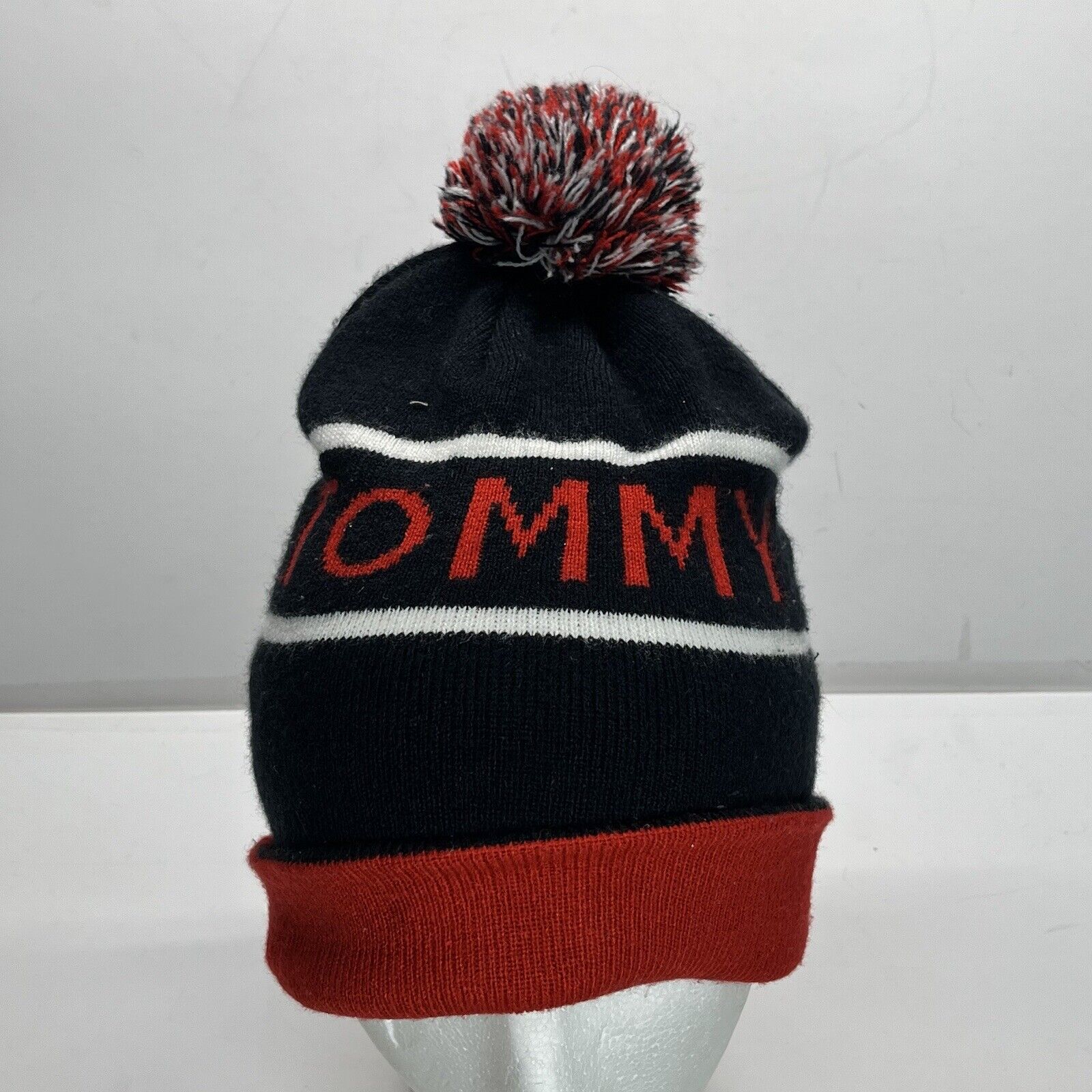 Hat Hilfiger Pom Red Pom eBay Stretch Out Blue Winter Spell | Adult Tommy Beanie