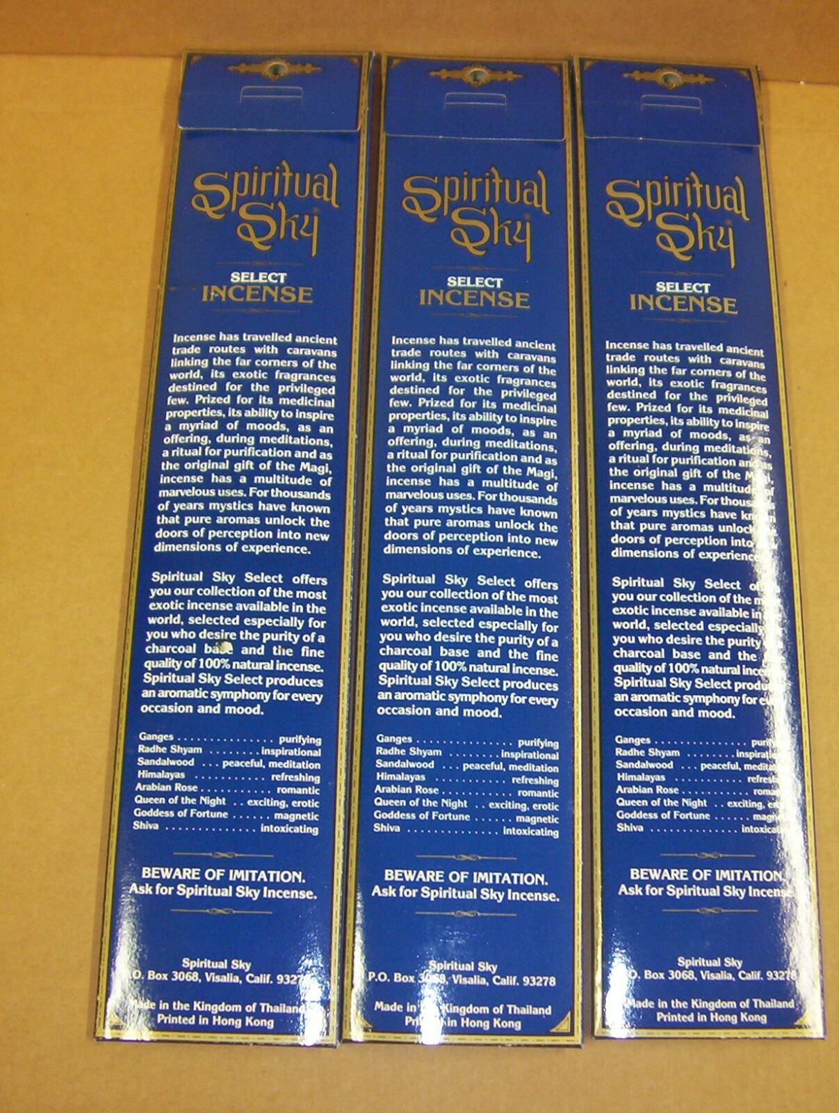 SPIRITUAL SKY SELECT CHARCOAL INCENSE STICKS 3 PK. "SONG OF THE