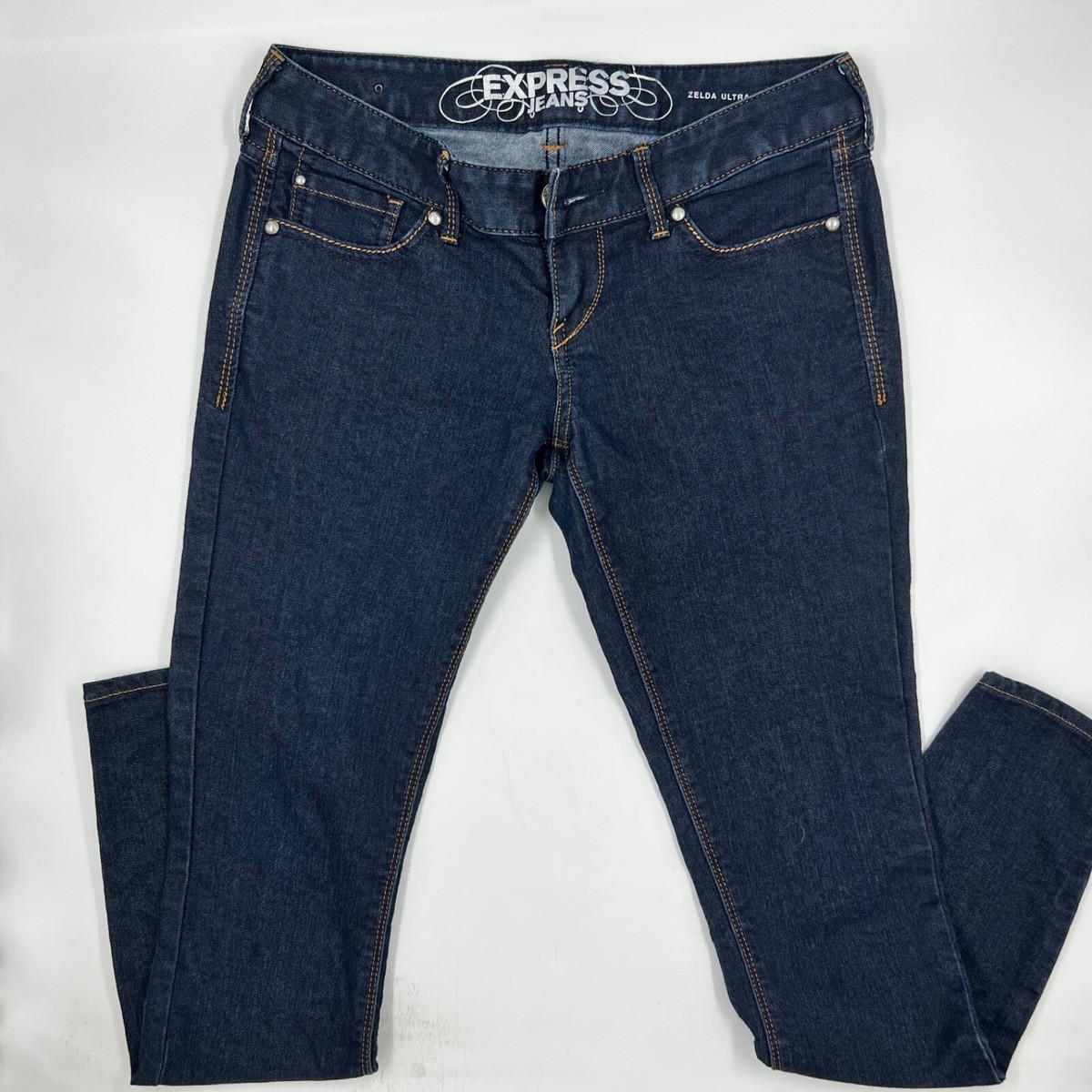 Express Womens Zelda Ultra Skinny Jeans Size 2 Blue Denim Cotton