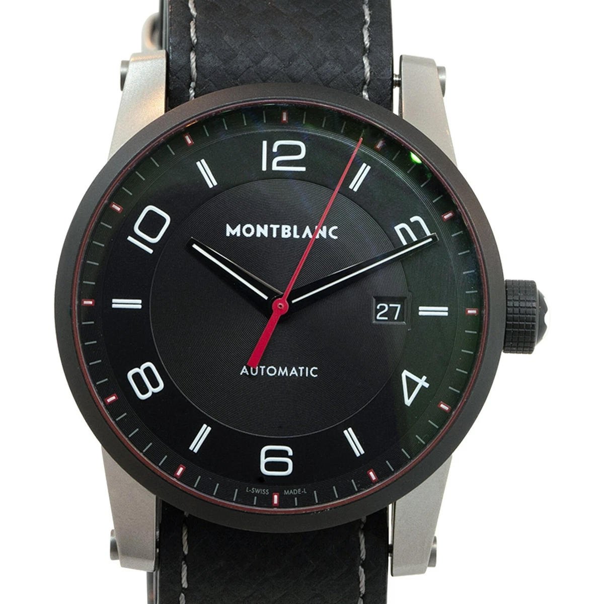 Montblanc 7408 Timewalker Black Dial Watch on Leather