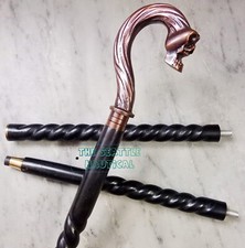 Handmade Cane Skull Crook Antique Handle Victorian Walking Cane Stick Stylish