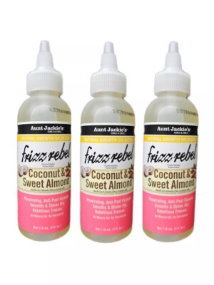 3 x Tante Jackie s Frizz Rebel Kokosnuss Süßmandelöl 4 Unzen