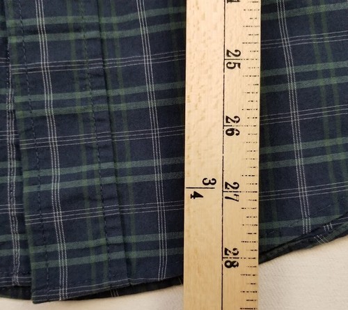 Camisa con botones Haggar para hombre pequeña multicolor a cuadros bolsillo mangas largas elástica - Imagen 8 de 8