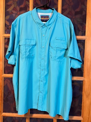 X-CASTER by Tallwoods Women's Vented Fishing Shirt Size 4X - Aqua
