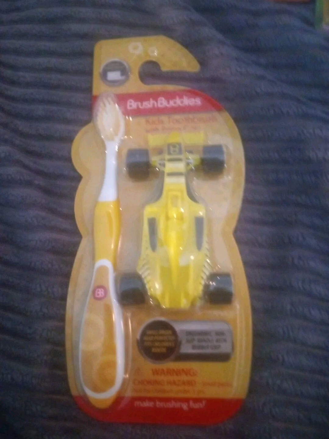 Brush Buddies Toothbrush with Race Car (Yellow)