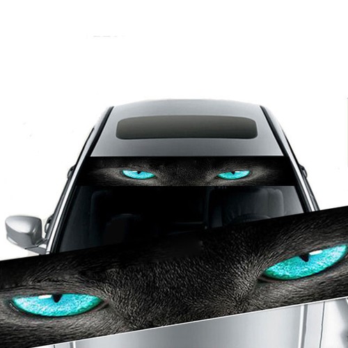 3D Blue Eyes Leopard Vinyl Sticker Car Front Windshield Sunshade Decal Decor - Picture 3 of 9