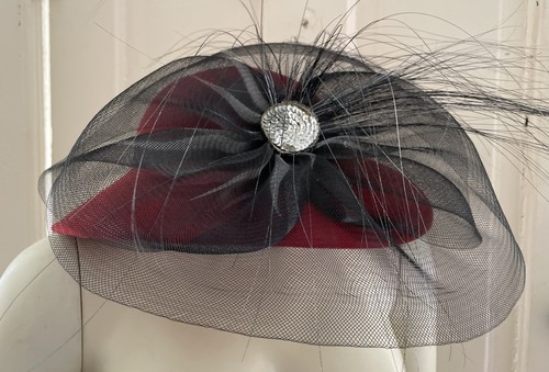 Vintage Lancaster Damen 100 % rot Wolle Filz Hut formell Ostern Glitzer Made in USA - Bild 4 von 7