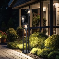 Stehlampe AußEn Standleuchte Gartenlampe 3 Flammig KäFig Edelstahl E27 H 170 Cm