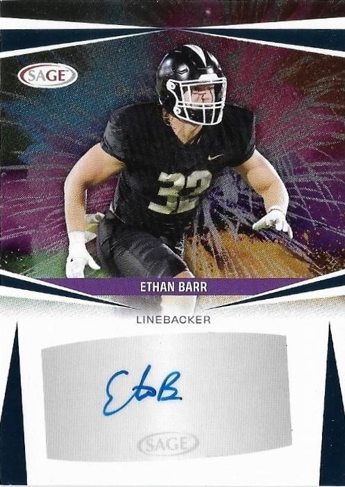 ETHAN BARR 2025 SAGE Football Low Series AUTO SP Blue UCF Knights 🔥🏈🔥