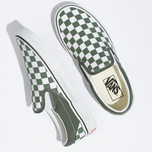 Vans CLASSIC SLIP ON CHECKER Men Womens Thyme White VN0A33TB9HO Skateboard  Shoes | eBay