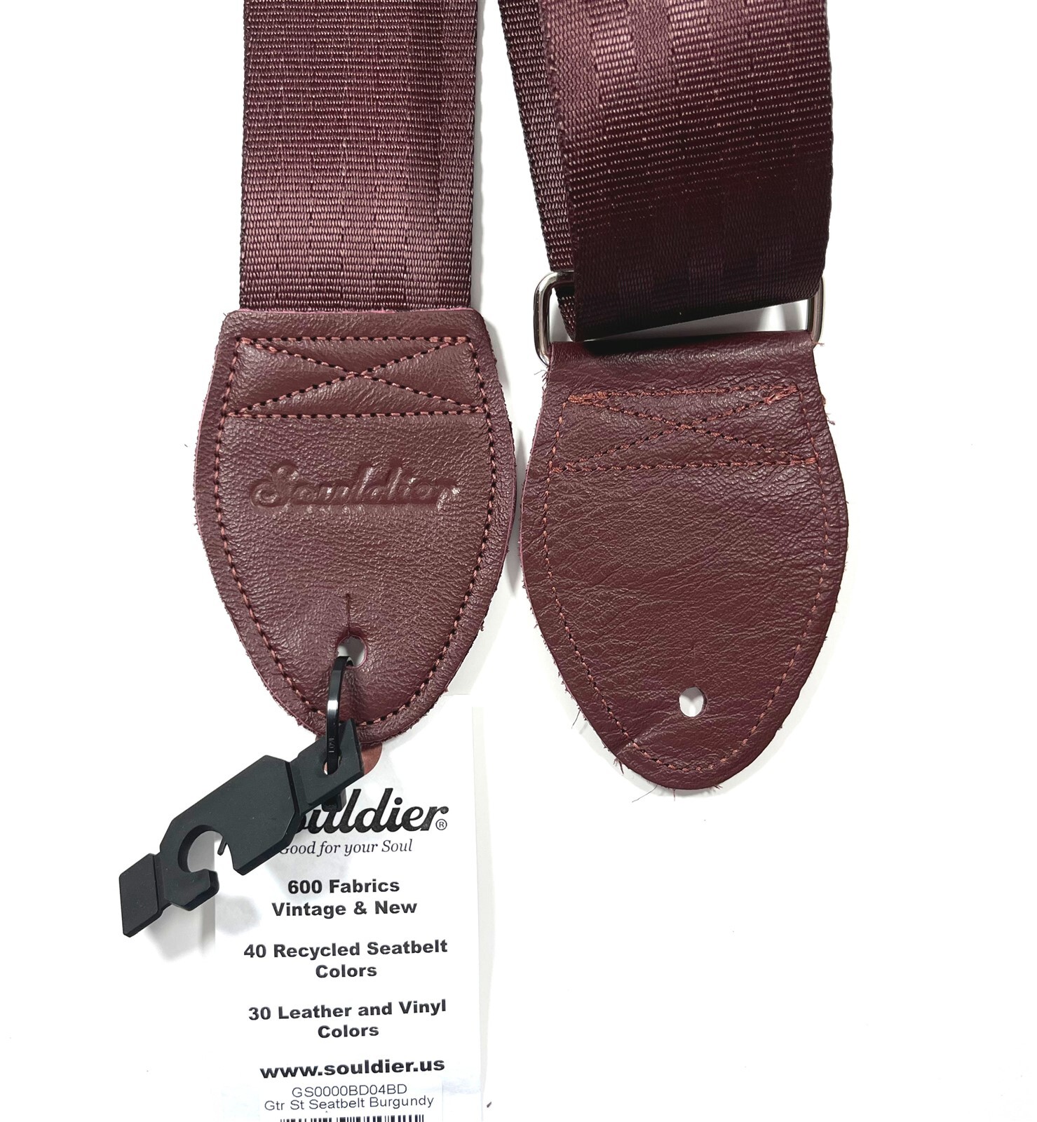 Souldier Guitar Strap (soldier) Seatbelt Burgundy Handmade eBay
