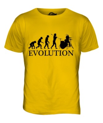 DRUMMER EVOLUTION OF MAN MENS T-SHIRT TEE TOP GIFT MUSICIAN