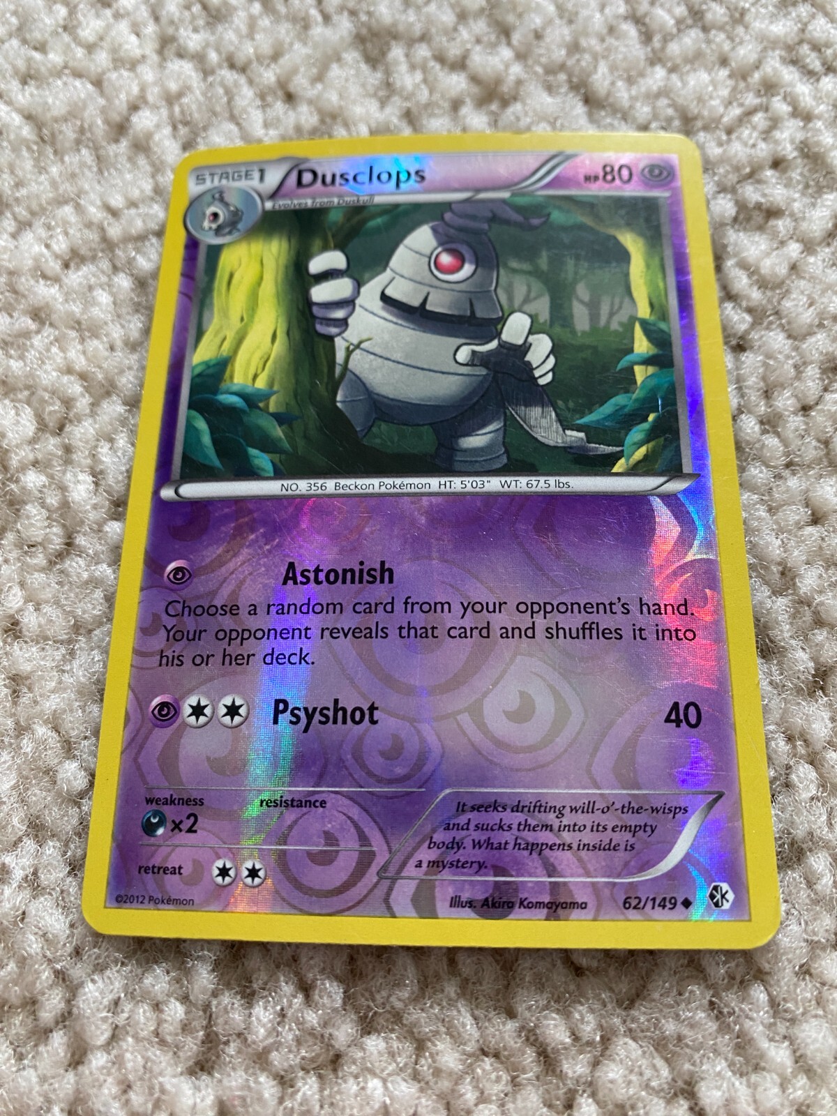 Pokémon DUSCLOPS 62/149 Reverse Holo Boundaries Crossed NM