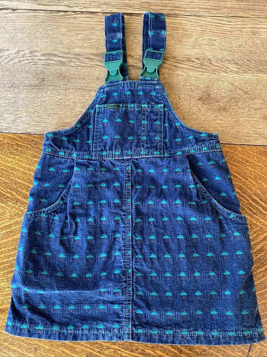テレビ Lee VTG 1980's Lee Children's Girl's 5 Denim Jumper Overall Dress