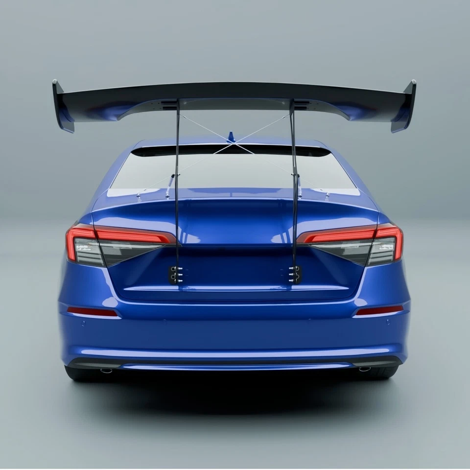 UNIVERSAL ADJUSTABLE KIT CHASSIS TRUNK MOUNTED GLOSS GT RACING SPOILER BACK WING Foto 3 de 4