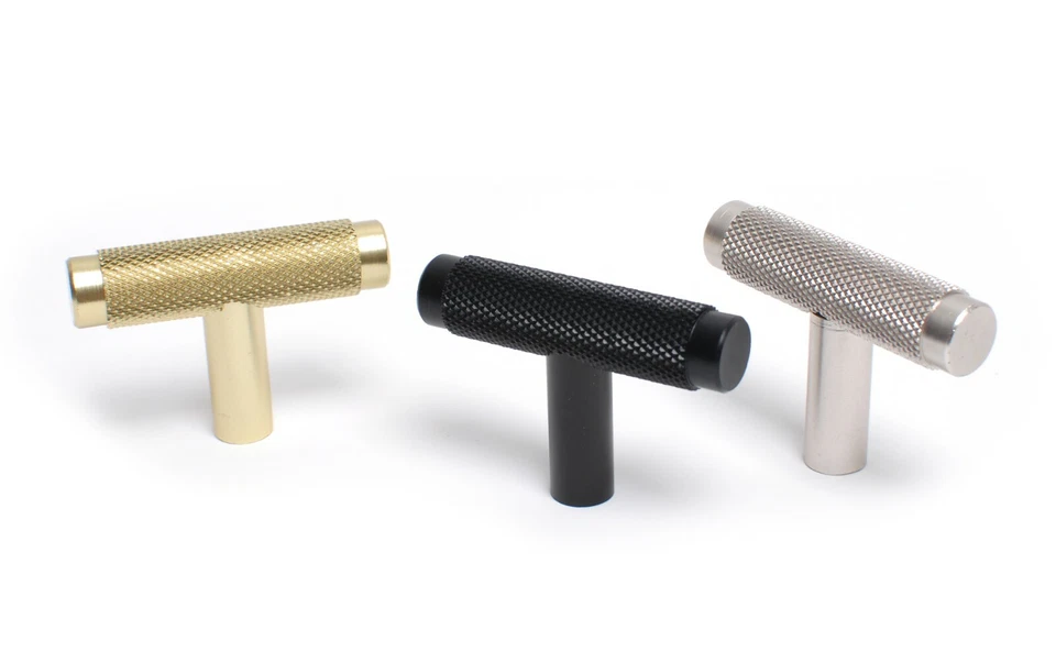 Door Handles Knobs Kitchen Cabinet Drawer Cupboard Knurled T Bar Knob - Image 2 of 4