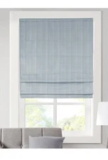 Madison Park Galen Room Darkening Basket weave Blue Cordless Roman Shade 23x64