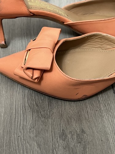 Salvatore Ferragamo Orange Leather Bow D'Orsay Pumps Size UK7.5 / EU40.5 - Picture 9 of 17