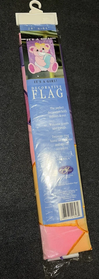 It’s A Girl Flag, Pink Bear, 28x44 baby shower bienvenida  Foto 4 de 4