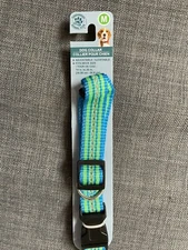 Greenbrier Kennel Club Adjustable Dog Collar -sz M 14 To 20” Green/ blue