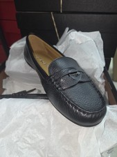 Coach Women  s Black Penny Loafers Pebble Grain Leather 6 M NEW in BOX