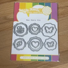 Waffle Flower Wax Seals Steel Craft Die Set 6pc for Cardmaking Scrapbook Paper