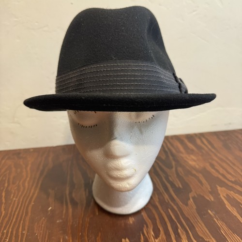 Unworn Vintage Bailey of Hollywood Black Lite Felt Wool Fedora w Ribbon Band - Picture 2 of 11