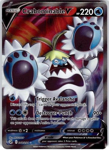 Crabominable V (Full Art) 248/264 SWSH08: Fusion Strike Ultra Rare Pokemon - NM