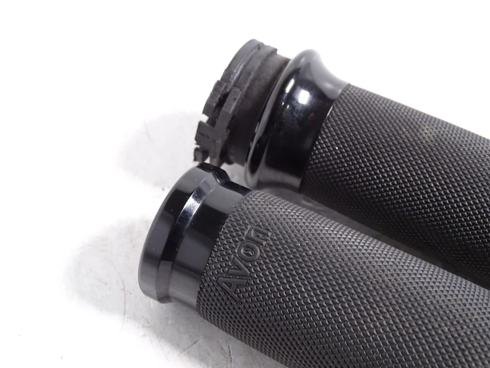 Harley Road King 2002 juego de empuñaduras de tubo de acelerador AVON Controur negro Foto 3 de 4