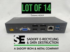  W LOT OF 14-Lenovo ThinkPad 40A9 USB-C Docking Station Black - No AC Adapters