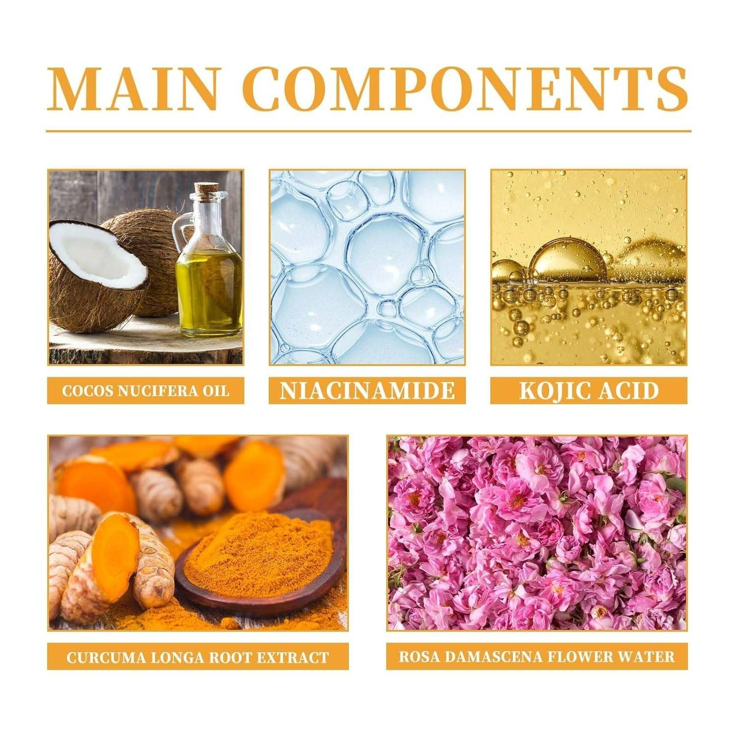 Hoygi Brightening Facial Cleanser with Rose Water, Turmeric Extract & Kojic Acid