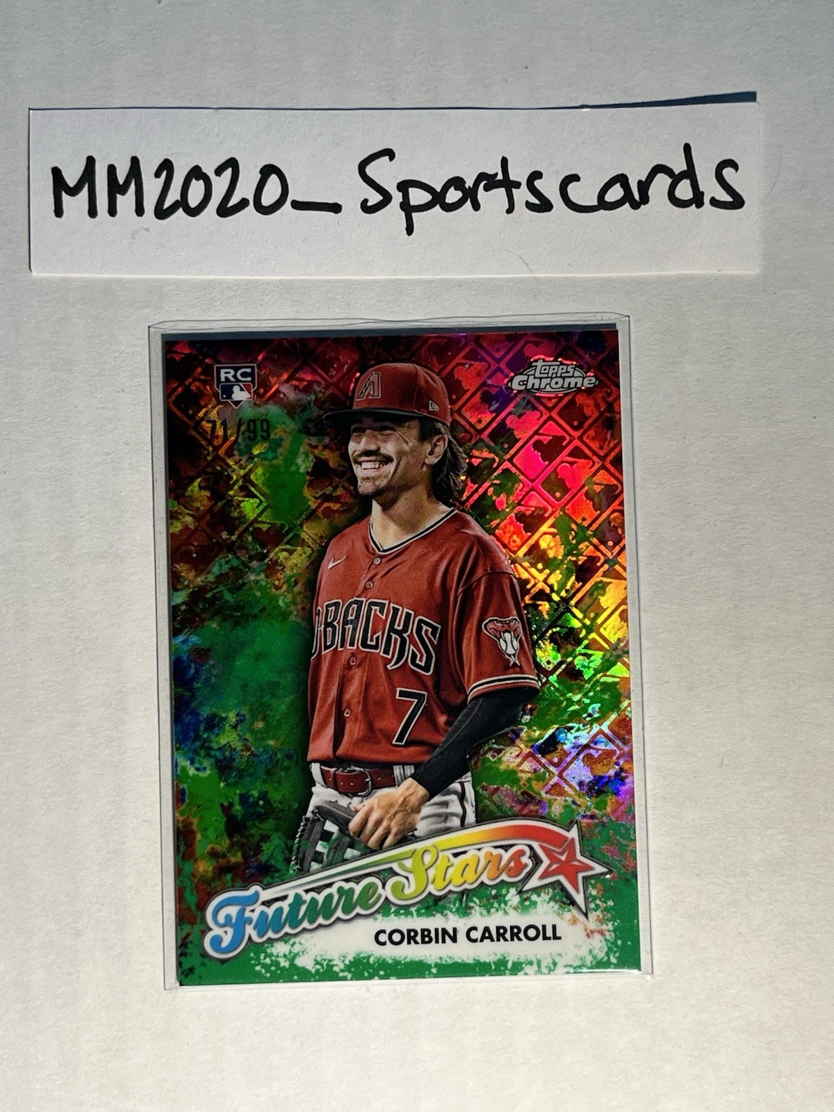 Corbin Carroll /99 2023 Topps Chrome FS GREEN LOGOFRACTOR REFRACTOR Rookie RC