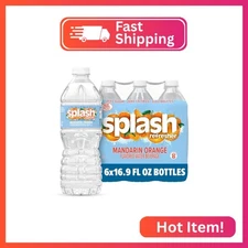 SPLASH REFRESHER Flavored Water Bottles, Mandarin Orange Flavor - 6-Pack, 16.9 F