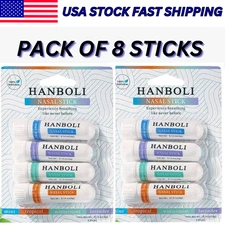 New Nasal Stick Pack OF 8 Enhance Breathing + Boost Focus Breathe Vapor HANBOLI"