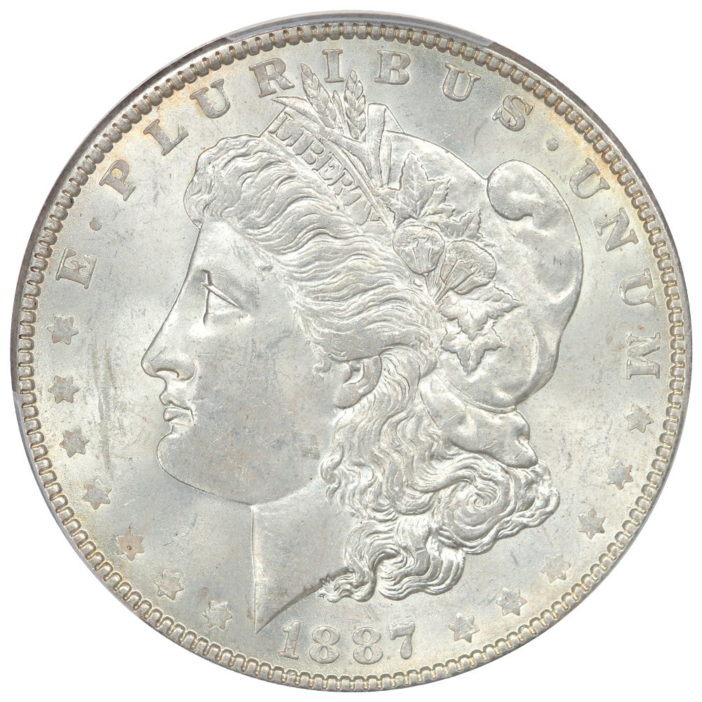 1887/6 $1 PCGS/CAC MS62 (VAM-2, 7/6) - Morgan Dollar - Scarce Overdate Morgan