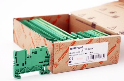 33x Weidmüller ZTPE 4/2AN/1 1854970000 4mm² Schutzleiter-Reihenklemme -unused-