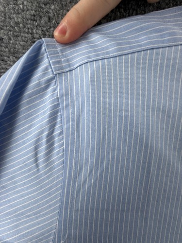 Brooks Brothers Supima Cotton 16.5 35 Non-Iron Striped Regent Blue Preppy Men - Picture 13 of 14