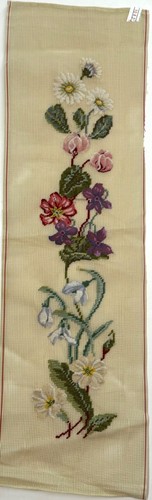 Preworked MIXED FLOWERS Bell Pull Table Runner Needlepoint Canvas 5"x24.25" 1.5" - Picture 2 of 4