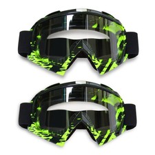 Dirt Bike Goggles for ATV Motocross Racing - Off-Road MX Goggles, Green Frame