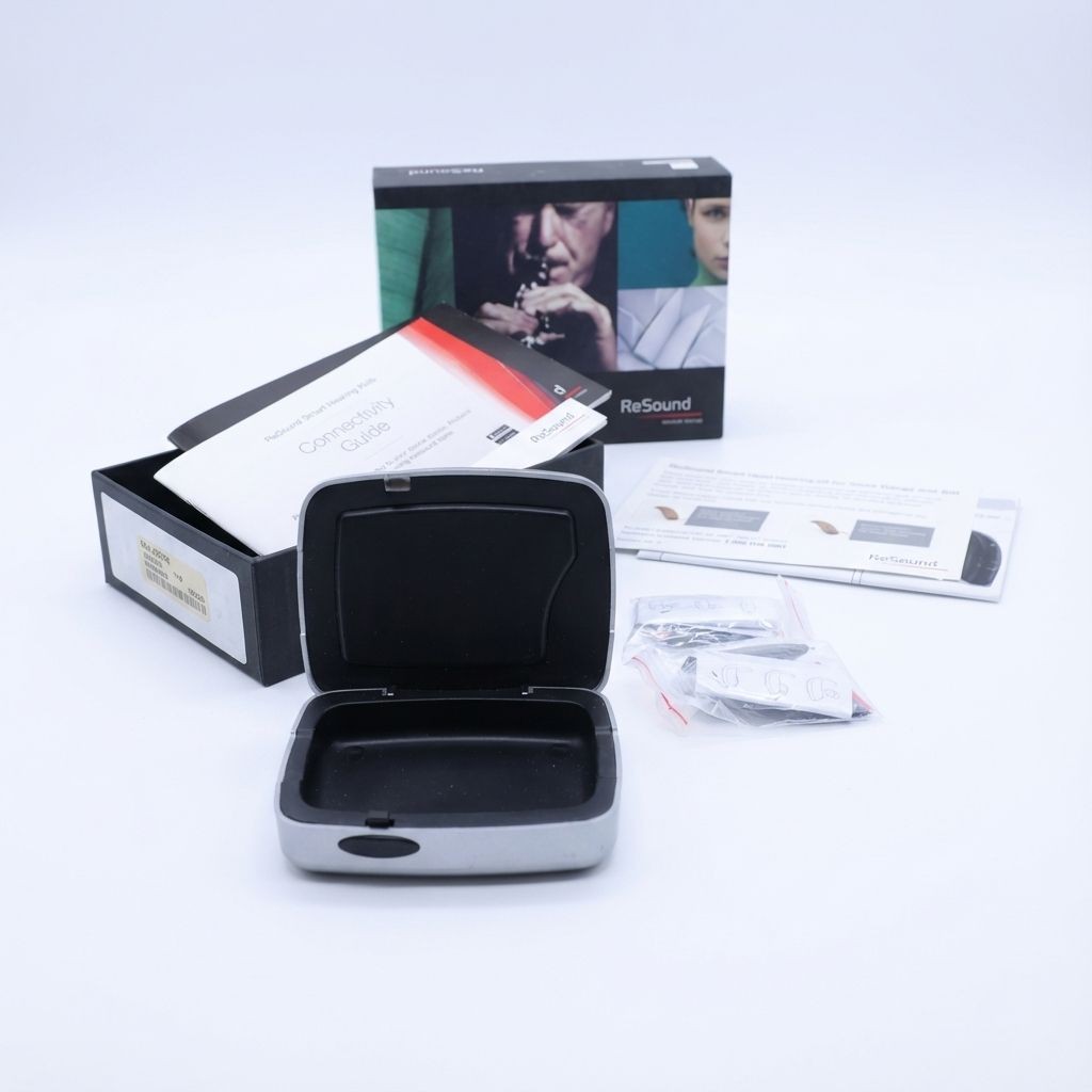 ReSound Unite TV Streamer 2 Hearing Aid Accessory With Box Manuals Cables