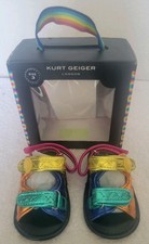 Kurt Geiger Baby Girls Orson Metallic Leather Sandals Multi Size 3, 6-9mos New