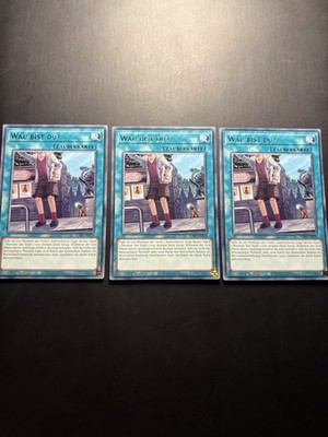 Yugioh! Playset 3x Wau Are You? Rare - JUSH-EN028 1st Edition - German