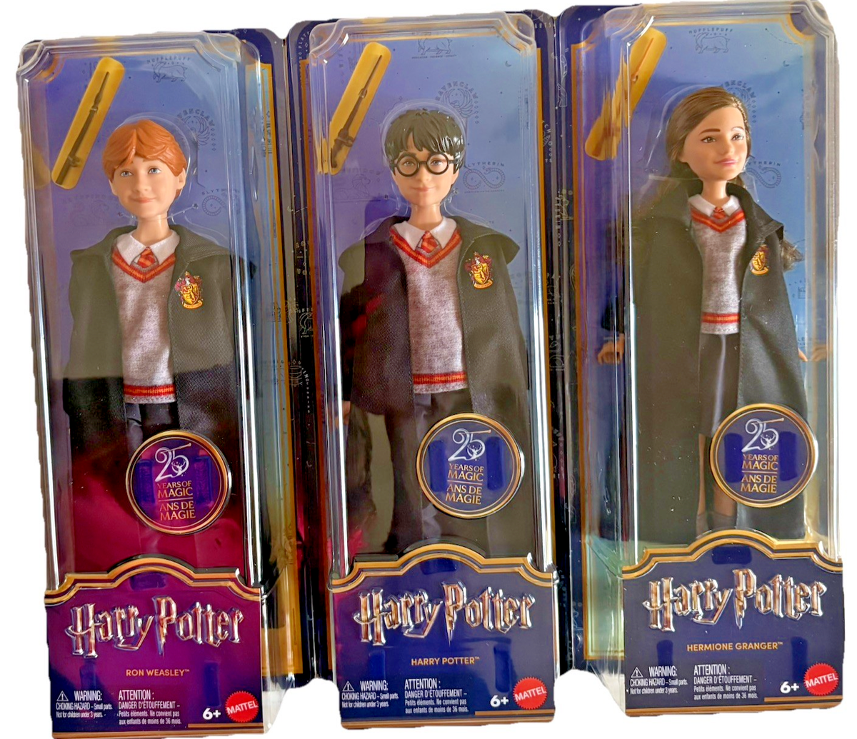 ハリー・ポッター フィギュアセット Ron Harry Hermione Mattel 25 Years Of Magic Harry Potter, Hermione Granger, Ron