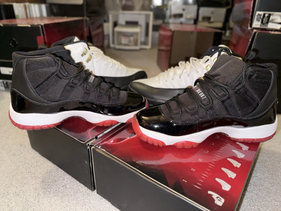 Air Jordan 11/12 Countdown Pack Talla 9 Bred Retro Nuevo Con Caja Foto 2 de 4