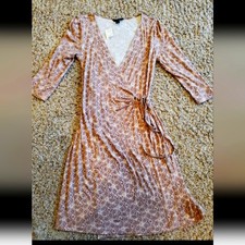 Medium express surplice wrap tie waist dress a-line long sleeve new with tags