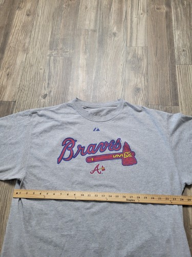 Atlanta Braves Shirt Mens 2XL Majestic MLB Baseball Tee T-Shirt Cotton Blend - Picture 3 of 7
