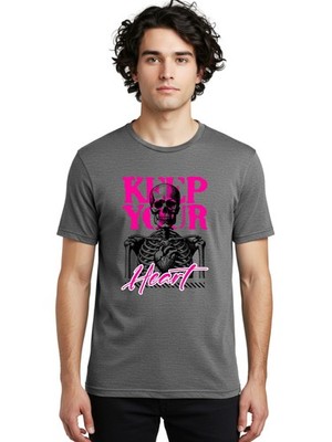 Keep-Your-Heart Mens Graphic Tee,100% Cotton,Casual Summer Wear