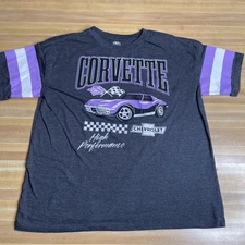 Chevrolet Corvette High Performance Vintage Look T Shirt Size Medium Dark Gray