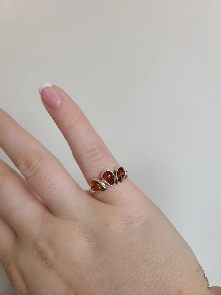 Anillo ámbar y plata de ley Foto 4 de 4